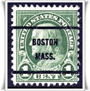 ♦SC#632 1¢ Franklin Precancelled (Boston, MA) Used