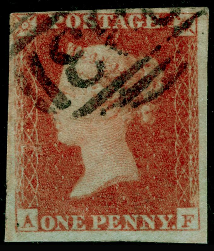 SG8, 1d red-brown PLATE 108, FINE USED. Cat £42. AF 