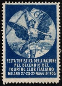 1905 Italy Poster Stamp Tourist Party 10th Anniversary Italian Touring Club