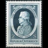 AUSTRIA 1974 - Scott# 1008 Composer Dittersdorf Set of 1 NH