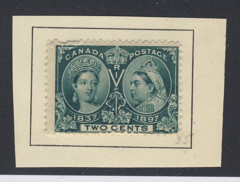 Canada Victoria Jubilee Stamp #52-2c Stuck to Paper Filler
