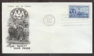 US 1007 AAA 1952 Fleetwood U/A FDC E144
