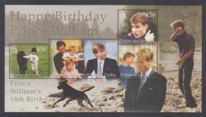 Tristan da Cunha Sc 668 MNH. 2000 Prince William's Birthday, souvenir sheet, VF