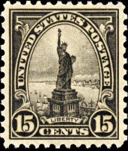 1931 15c Statue of Liberty, Gray Scott 696 Mint F/VF NH