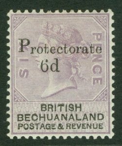 SG 45 Bechuanaland 1888. 6d on 6d lilac & black. A fine fresh lightly mounted...
