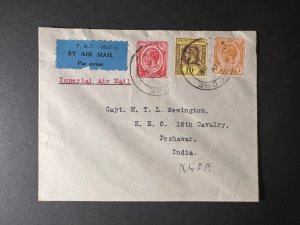 1933 Straits Settlements Imperial Airways Cover Singapore to Peshawar India