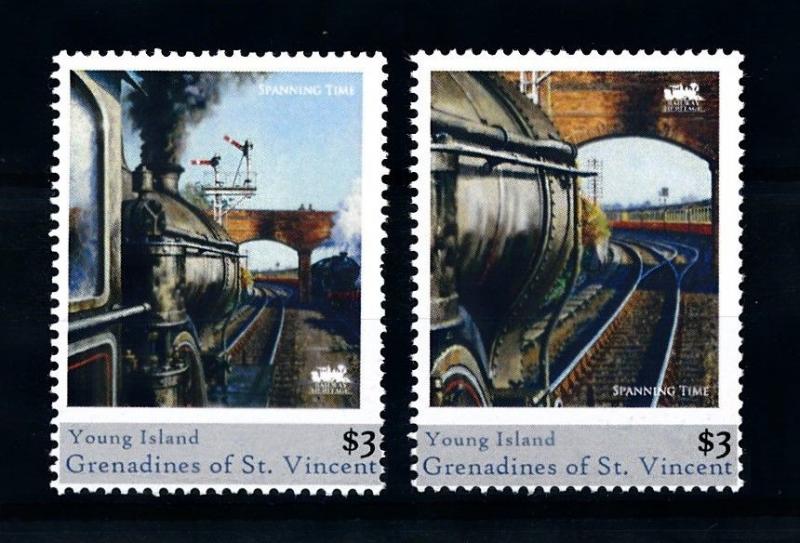 [93148] Young Isl. Gren. St. Vincent 2011 Railway Train Eisenbahn  MNH