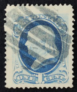 U.S. Used Stamp Scott #156 1c Franklin, Massive Jumbo. Fancy Cancel. Choice!