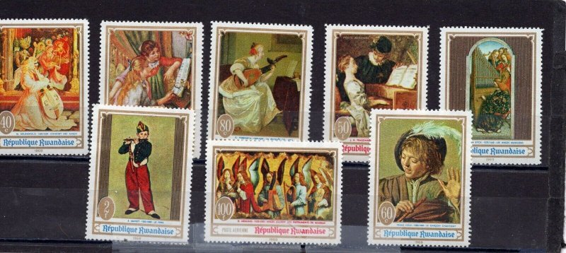 RWANDA 1969 PAINTINGS SET OF 8 STAMPS MNH