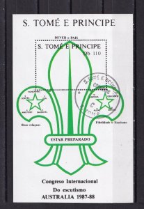 SA03 Sao Tome and Principe 1988 World Scout Jamboree, Australia minisheet