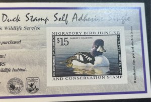 U.S.# RW65A-MINT/NEVER HINGED---FEDERAL DUCK STAMP/SELF ADHESIVE PANE-----1998