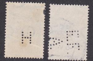 Netherlands # 207-208, Scouting, Perfins, Used,