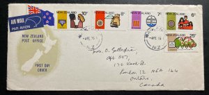 1976 Waikanae New Zealand First Day Cover FDC To London Canada Post Office