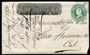 Cover - Wells Fargo - Unknown to San Francisco CA 1871 - U82 - S6890