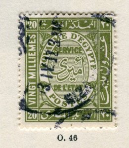 EGYPT; 1926 early Official issue fine used 20m. value