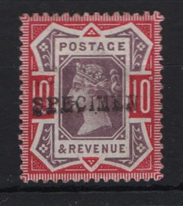 GB 1887 10d ovpt Specimen type 9 sg210s