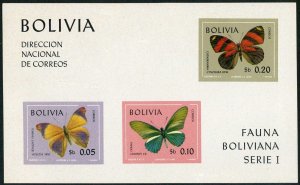 Bolivia 526a,C306a sheets,MNH.Michel Bl.28-29. Butterflies 1970.