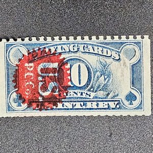 RF23 Playing Cards Revenue tax 10cent pre- cancelled