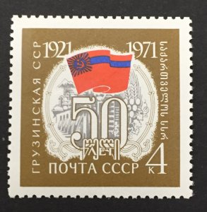 Russia 1971 #3813, Georgia Flag, MNH.