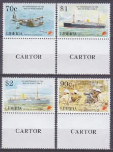 1995 Liberia 1619-1622Tab Airplanes and ships 14,00 €