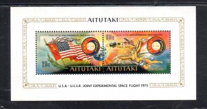 AITUTAKI #116a 1975 APOLLO-SOYUZ SPACE PROGRAM MINT VF NH O.G S/S2