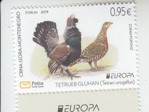 2019 Montenegro Birds Europa (Scott 442) MNH