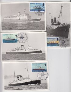 Guernsey  1973 Mailboats set 4 Maxicards