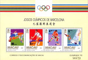 Macau Macao Scott 677a S/S MNH Summer Olympics Barcelona 1992