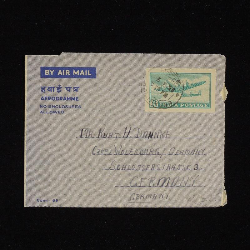 ZS-AC476 INDIA IND - Airletter, 1957 To Wolfsburg Germany Cover