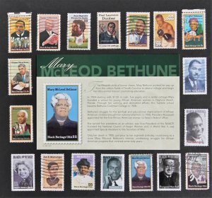 US Black Heritage Stamps Collection Black History 18 Used Single Stamps + Card