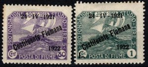 Fiume #167-8 F-VF Unused CV $4.80 (X4144)