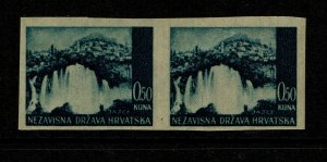 Croatia SC# 31 Imperf Pair / Lightly Hinged / Cream Paper - S9624