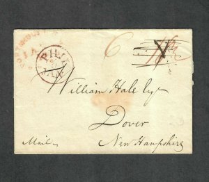 1817 Philadelphia Stampless Cover Rare Intra-US Ship Letter No Content Ex:Barwis