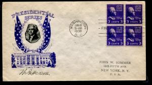 807 Presidential Issue T Jefferson Cachet Craft FDC Prexie 