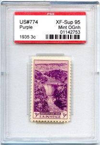 US SCOTT #774 MINT-XF-SUP-OG-NH GRADED 95 PSE ENCAPSULATED SMQ $50 (8/14/24 GP)