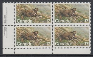 Canada 883 Beaver Inscription Plate Block MNH VF