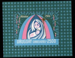 Uruguay Scott C401 Airmail Christmas 1974 Mini sheet MNH**