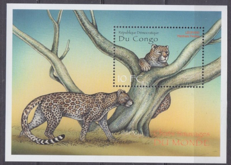 2000 Congo Kinshasa 1450/B88 Cats - Leopard 7,50 €