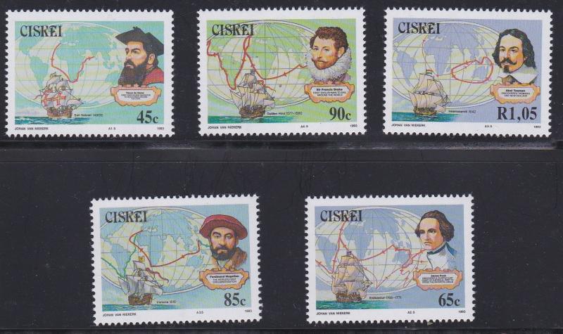 South Africa - Ciskei  # 203-207, FAmous Explorers, NH, 1/2 Cat.