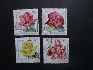 ​Germany DDR Stamp: Colorful Beautiful lovely roses Stamp set- Rare-