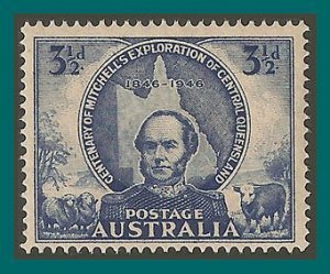 Australia 1946 Mitchell, 3.5d MNH  #204,SG217