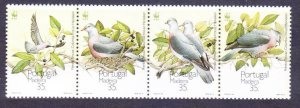 1991 Portugal Madeira 143-146strip Birds 7,00 €