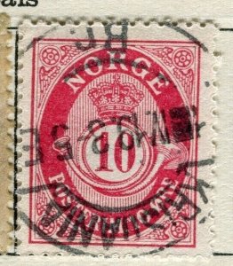 NORWAY; 1890s early classic ' ore ' fine used 10ore. value, Postmark