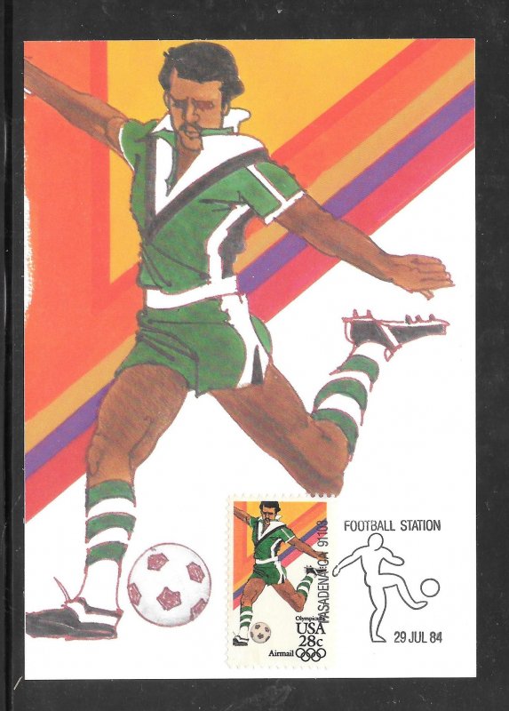 #C104 FOOTBALL STATION JUL/29/1984 Maximum Card USPS Cachet (my4971)