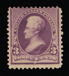 VERY AFFORDABLE GENUINE SCOTT #221 FINE MINT OG LH 1890 ABNC 3¢ PURPLE  #11511