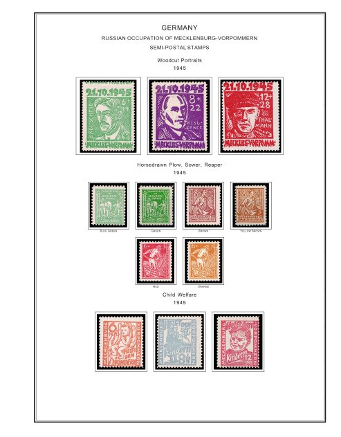 COLOR PRINTED OCCUPIED GERMANY 1945-1949 STAMP ALBUM PAGES (50 illustr. pages)