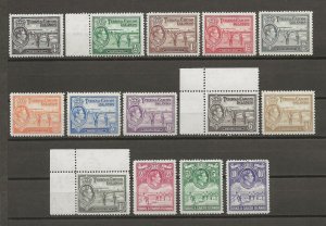 TURKS & CAICOS ISLANDS 1938/45 SG 194/205 MNH Cat £130