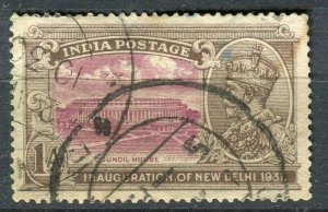 INDIA; 1931 early GV New Delhi issue fine used Shade of 1a. value,