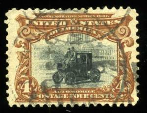 US #296 Pan-American Exposition Electic Auto in Washington