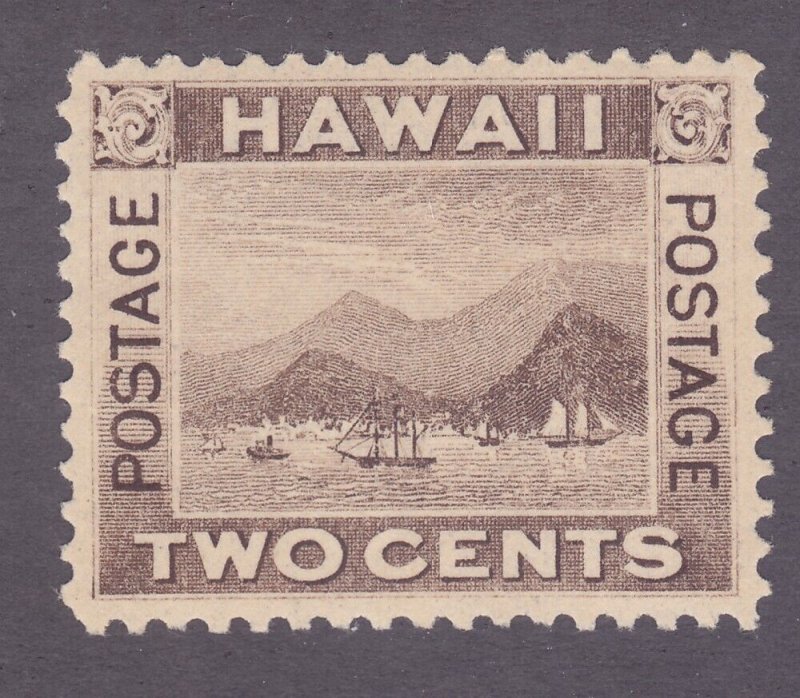 Hawaii 75 Mint OG 1894 2c Brown View of Honolulu Issue Very Fine 